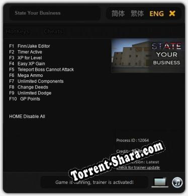 Трейнер для State Your Business [v1.0.6]