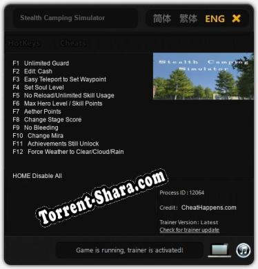 Stealth Camping Simulator: ТРЕЙНЕР И ЧИТЫ (V1.0.55)