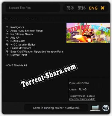 Трейнер для Stewart The Fox [v1.0.1]