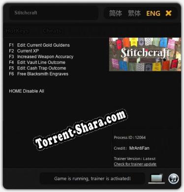 Stitchcraft: ТРЕЙНЕР И ЧИТЫ (V1.0.82)