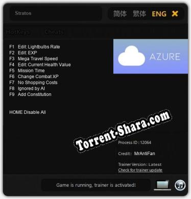 Stratos: Трейнер +9 [v1.7]
