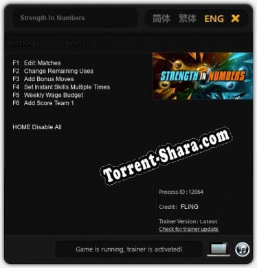 Strength In Numbers: Трейнер +6 [v1.7]