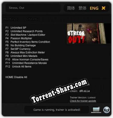 Stress, Out: ТРЕЙНЕР И ЧИТЫ (V1.0.77)