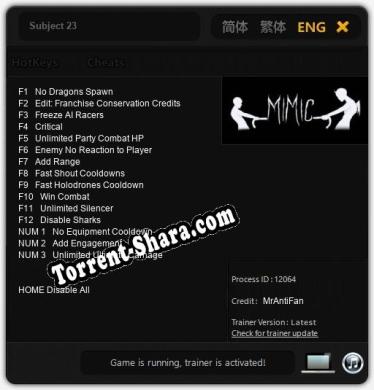 Subject 23: ТРЕЙНЕР И ЧИТЫ (V1.0.60)
