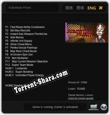 Трейнер для Substitute Priest [v1.0.6]