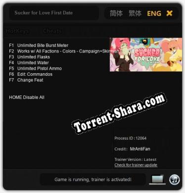 Sucker for Love First Date: ТРЕЙНЕР И ЧИТЫ (V1.0.79)