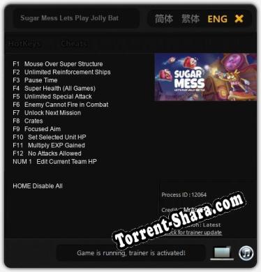 Трейнер для Sugar Mess Lets Play Jolly Battle [v1.0.8]