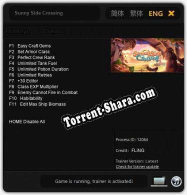 Sunny Side Crossing: ТРЕЙНЕР И ЧИТЫ (V1.0.26)