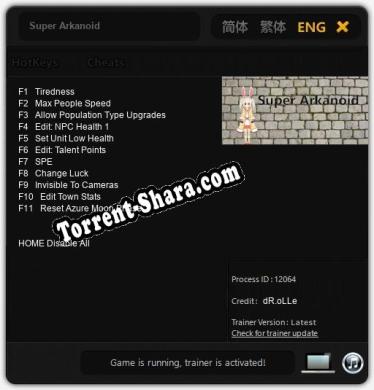 Трейнер для Super Arkanoid [v1.0.3]