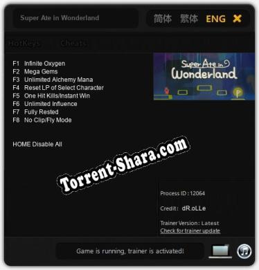 Super Ate in Wonderland: ТРЕЙНЕР И ЧИТЫ (V1.0.58)
