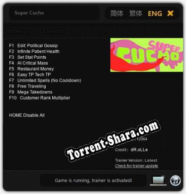 Super Cucho: Трейнер +10 [v1.5]