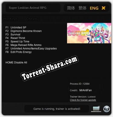 Super Lesbian Animal RPG: Трейнер +8 [v1.9]