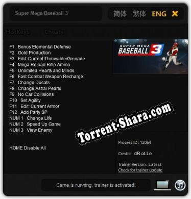 Super Mega Baseball 3: ТРЕЙНЕР И ЧИТЫ (V1.0.25)