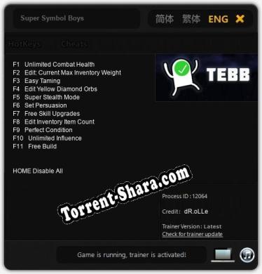 Трейнер для Super Symbol Boys [v1.0.8]
