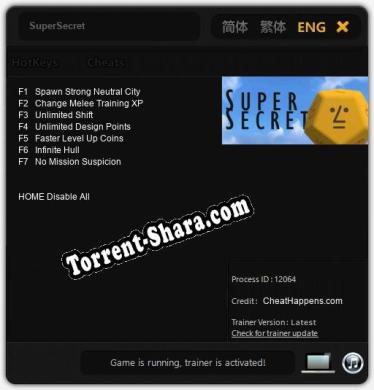 Трейнер для SuperSecret [v1.0.2]