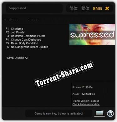 Suppressed: Трейнер +6 [v1.8]