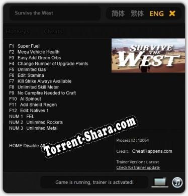 Survive the West: ТРЕЙНЕР И ЧИТЫ (V1.0.32)