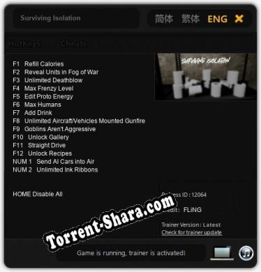 Surviving Isolation: ТРЕЙНЕР И ЧИТЫ (V1.0.58)