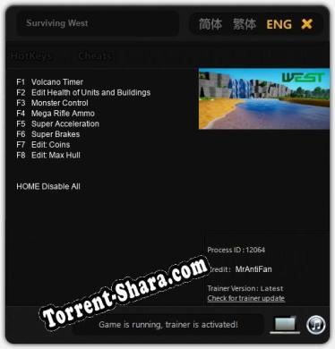 Трейнер для Surviving West [v1.0.4]