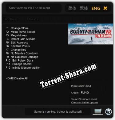 Трейнер для Survivorman VR The Descent [v1.0.1]