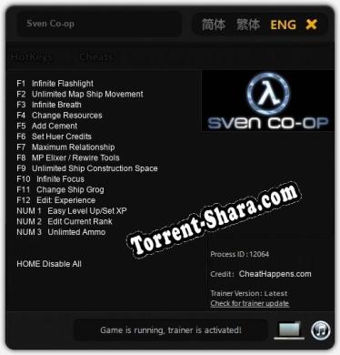Трейнер для Sven Co-op [v1.0.7]