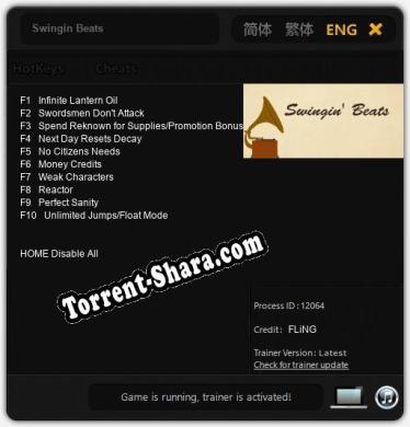 Swingin Beats: Читы, Трейнер +10 [FLiNG]
