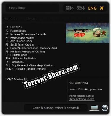 Трейнер для Sword Snap [v1.0.9]