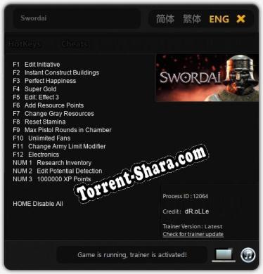 Swordai: Читы, Трейнер +15 [dR.oLLe]