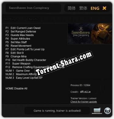 Swordhaven Iron Conspiracy: Читы, Трейнер +15 [dR.oLLe]