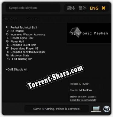 Symphonic Mayhem: Трейнер +10 [v1.1]