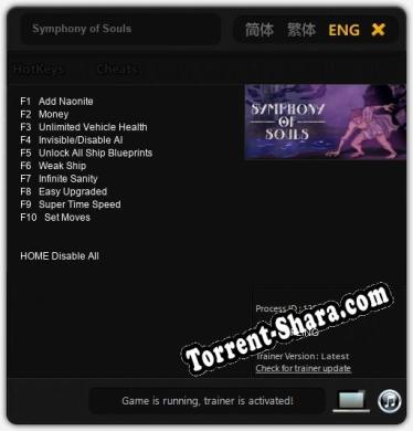 Трейнер для Symphony of Souls [v1.0.3]
