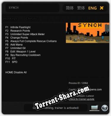 SYNCH: Читы, Трейнер +11 [CheatHappens.com]