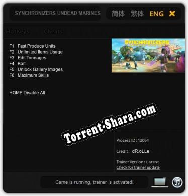 SYNCHRONIZERS UNDEAD MARINES: Читы, Трейнер +6 [dR.oLLe]