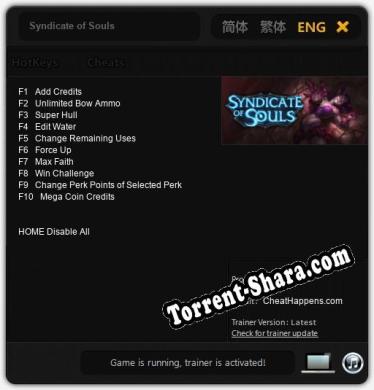 Syndicate of Souls: Трейнер +10 [v1.6]