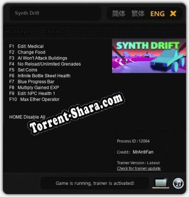 Трейнер для Synth Drift [v1.0.4]