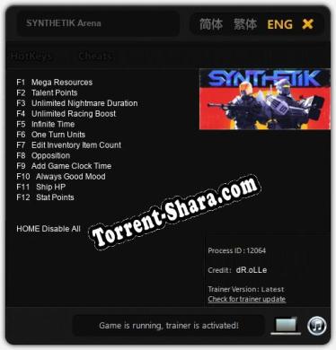SYNTHETIK Arena: Читы, Трейнер +12 [dR.oLLe]