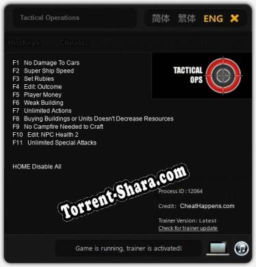 Tactical Operations: Трейнер +11 [v1.6]