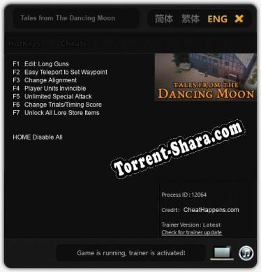 Tales from The Dancing Moon: Читы, Трейнер +7 [CheatHappens.com]