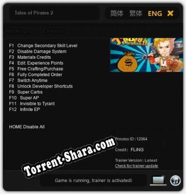 Tales of Pirates 2: Читы, Трейнер +12 [FLiNG]