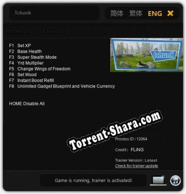 Tchunk: Трейнер +8 [v1.8]