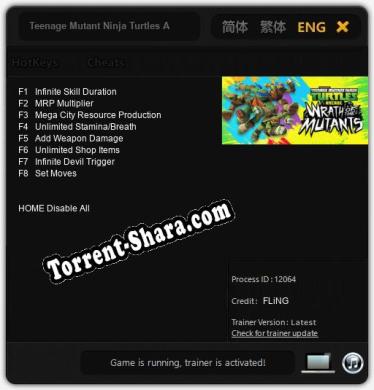 Teenage Mutant Ninja Turtles Arcade Wrath of the Mutants: Трейнер +8 [v1.6]