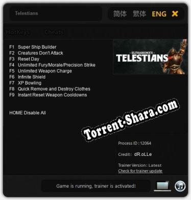 Telestians: Трейнер +9 [v1.8]