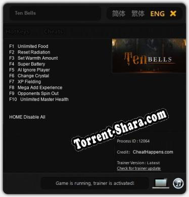 Ten Bells: ТРЕЙНЕР И ЧИТЫ (V1.0.98)