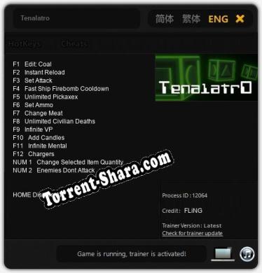 Tenalatro: Трейнер +14 [v1.8]