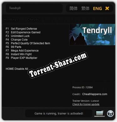 Трейнер для Tendryll [v1.0.8]