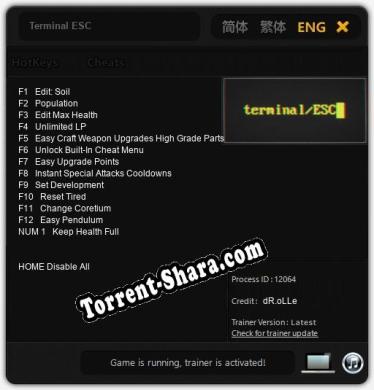 Terminal ESC: Читы, Трейнер +13 [dR.oLLe]