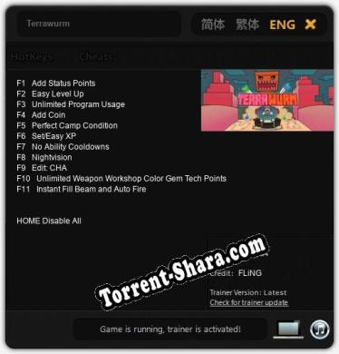 Terrawurm: ТРЕЙНЕР И ЧИТЫ (V1.0.63)