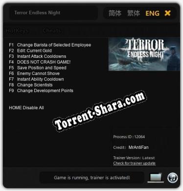 Terror Endless Night: Читы, Трейнер +9 [MrAntiFan]