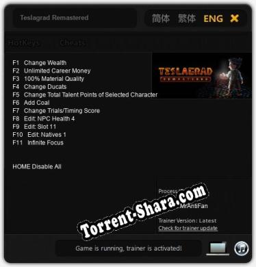 Teslagrad Remastered: Трейнер +11 [v1.1]