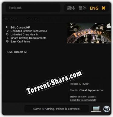 Трейнер для Tetripank [v1.0.5]